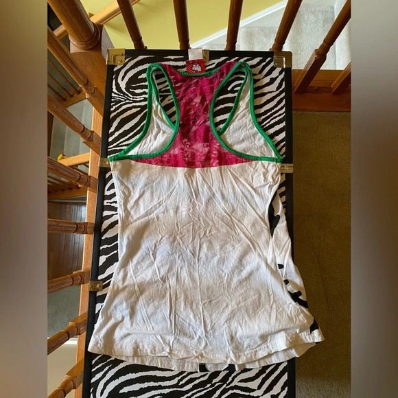 Sanrio Vintage Hot Topic Hello Kitty Pajama set RARE rainbow stitching lace tank - Picture 12 of 16